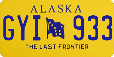 AK license plate GYI933