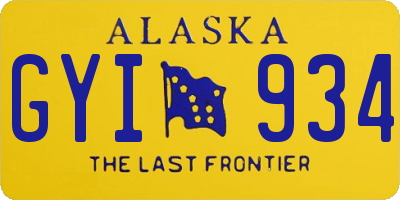 AK license plate GYI934