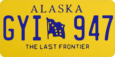 AK license plate GYI947