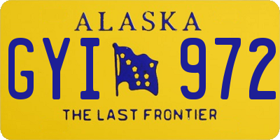 AK license plate GYI972