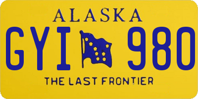 AK license plate GYI980