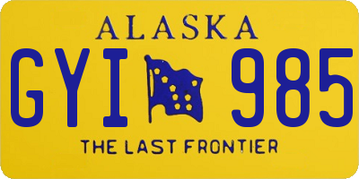 AK license plate GYI985