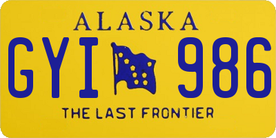AK license plate GYI986