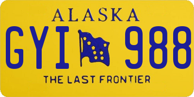 AK license plate GYI988