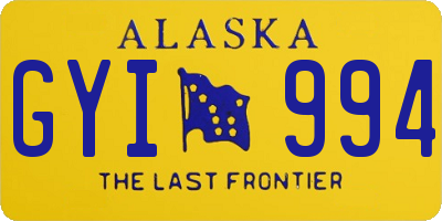 AK license plate GYI994