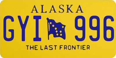 AK license plate GYI996