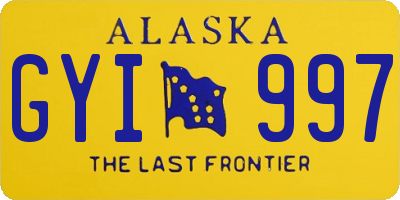 AK license plate GYI997