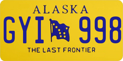 AK license plate GYI998