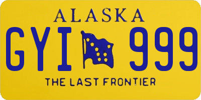 AK license plate GYI999