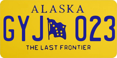 AK license plate GYJ023