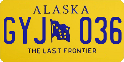 AK license plate GYJ036