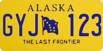 AK license plate GYJ123
