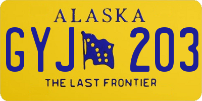 AK license plate GYJ203