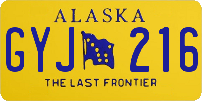 AK license plate GYJ216