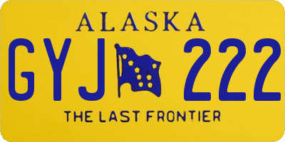 AK license plate GYJ222