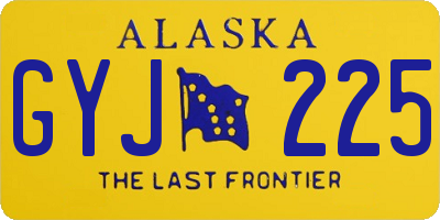 AK license plate GYJ225
