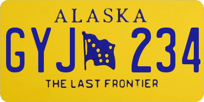 AK license plate GYJ234