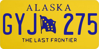 AK license plate GYJ275