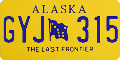 AK license plate GYJ315