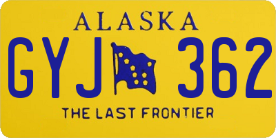 AK license plate GYJ362