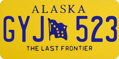 AK license plate GYJ523