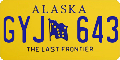 AK license plate GYJ643