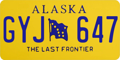 AK license plate GYJ647