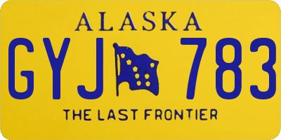 AK license plate GYJ783