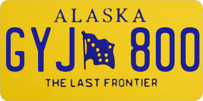 AK license plate GYJ800