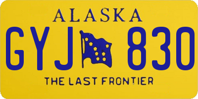 AK license plate GYJ830