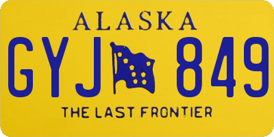 AK license plate GYJ849