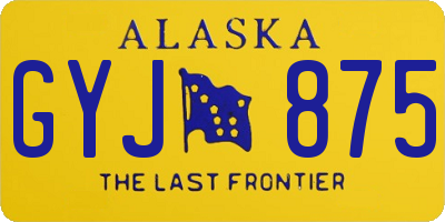 AK license plate GYJ875