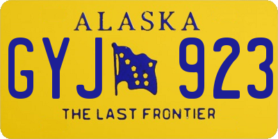 AK license plate GYJ923