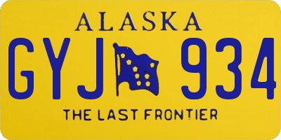 AK license plate GYJ934