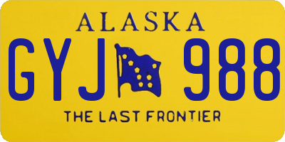 AK license plate GYJ988
