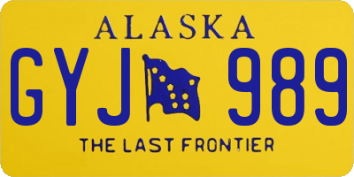 AK license plate GYJ989