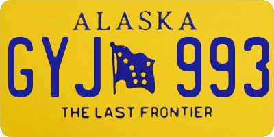 AK license plate GYJ993