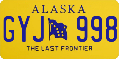 AK license plate GYJ998