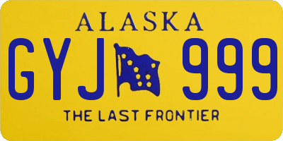 AK license plate GYJ999