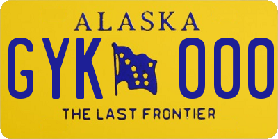 AK license plate GYK000