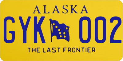 AK license plate GYK002