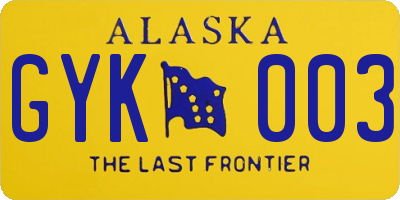 AK license plate GYK003