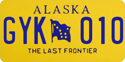 AK license plate GYK010