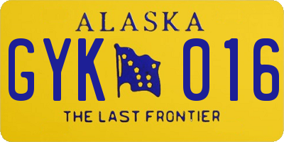AK license plate GYK016
