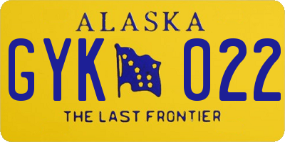 AK license plate GYK022