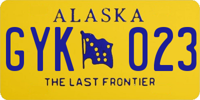 AK license plate GYK023