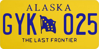 AK license plate GYK025