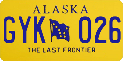 AK license plate GYK026