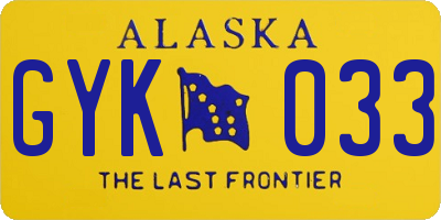AK license plate GYK033