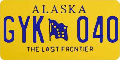 AK license plate GYK040